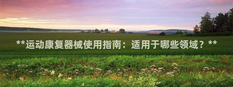 凯时kb88公司简介：**运动康复器械使用指南：适用