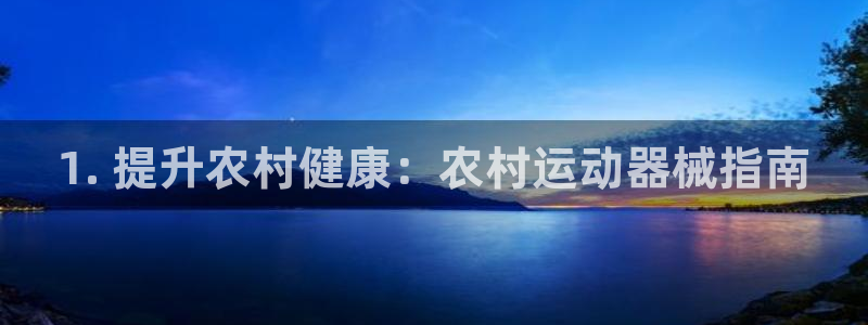 凯时k66官方发布：1. 提升农村健康：农村运动器械
