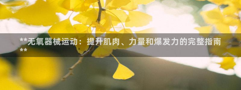 尊龙eight is enough：**无氧器械运动