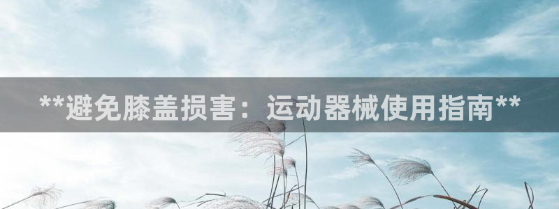 尊龙凯时官网入口：**避免膝盖损害：运动器械使用指南